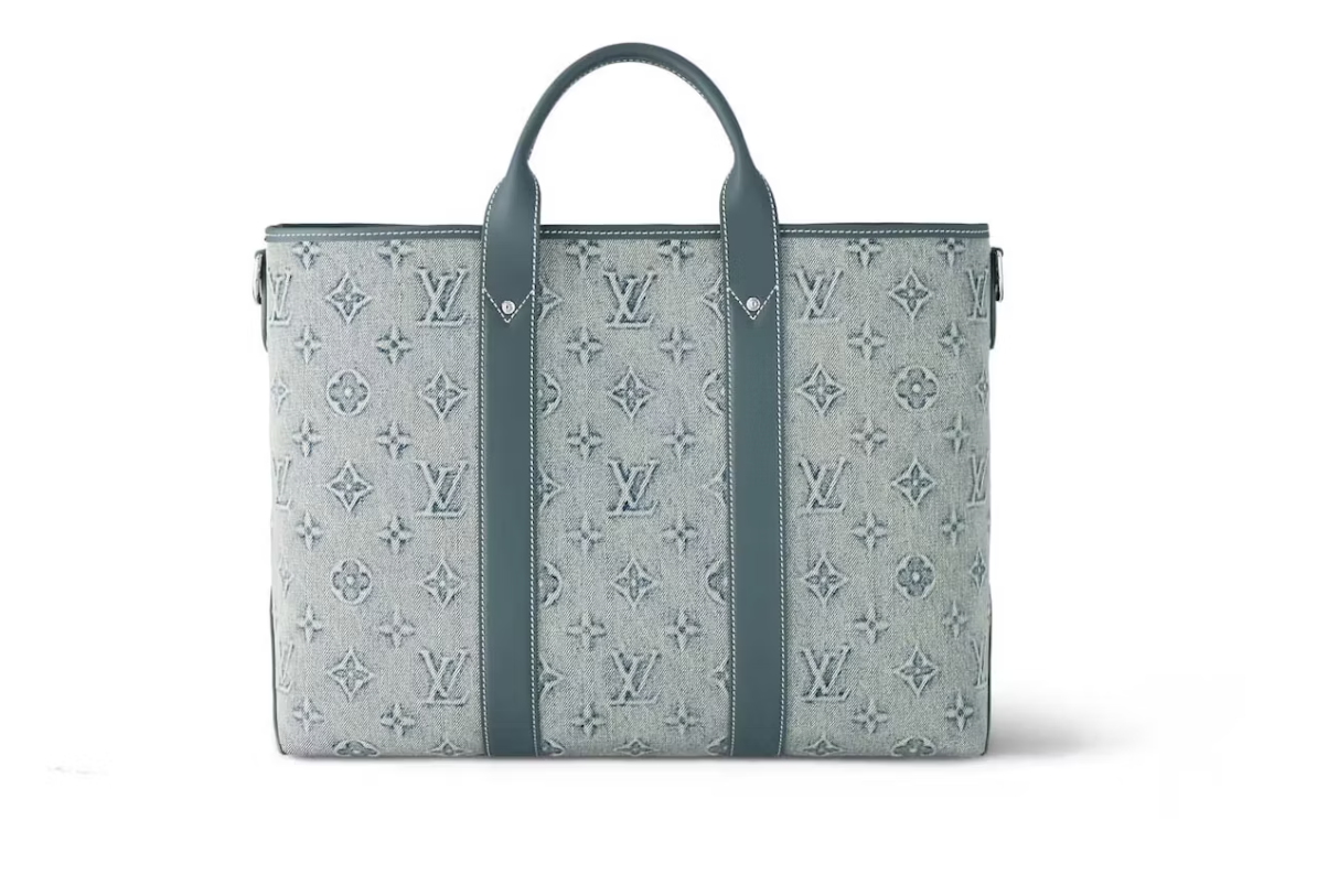 Louis Vuitton Weekend Tote NM Toile enduite Monogram Washed Denim , vue de dos