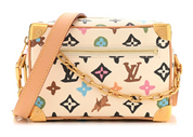 Louis Vuitton by Tyler, the Creator Mini Soft Trunk Vanilla Craggy Monogram en toile enduite crème à motif Craggy Monogram et détails dorés.