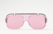 Louis Vuitton x Nigo 1.0 Millionaires Sunglasses Pink, lunettes de soleil roses Louis Vuitton issues de la collaboration avec Nigo, avec monture épaisse et géométrique.