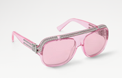 Louis Vuitton x Nigo 1.0 Millionaires Sunglasses Pink, lunettes de soleil roses Louis Vuitton issues de la collaboration avec Nigo, avec monture épaisse et géométrique.