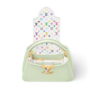 Louis Vuitton x Takashi Murakami Capucines Mini vert blanc chaine or fleurs logo icône