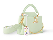 Louis Vuitton x Takashi Murakami Capucines Mini vert blanc chaine or fleurs logo icône