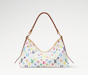 Louis Vuitton x Takashi Murakami CarryAll East West Multicolor White en toile Monogram Multicolore sur fond blanc avec longues poignées en cuir, pochette intérieure amovible et finitions métalliques dorées.