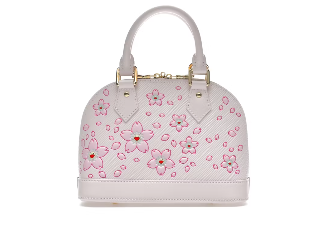 Louis Vuitton x Takashi Murakami Cherry Blossom Alma BB Rose et blanc , détaille dorée 