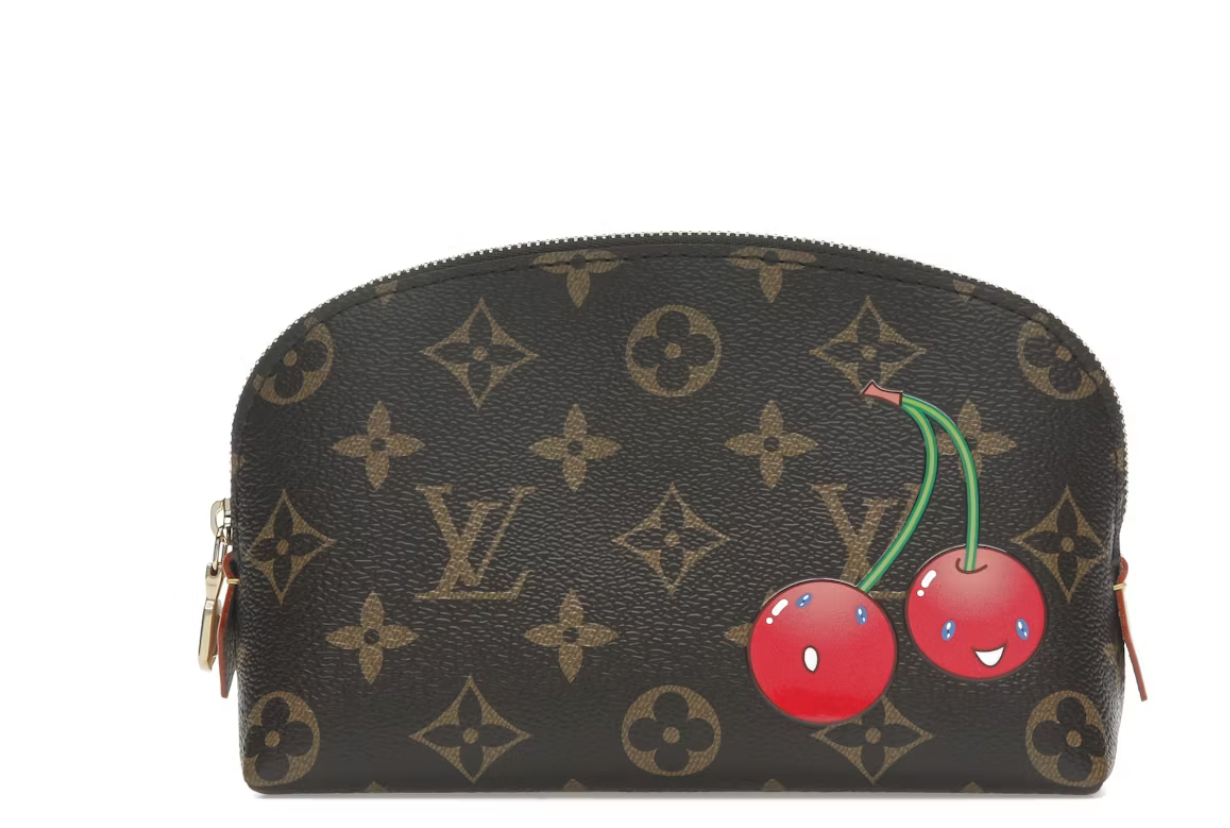 Louis Vuitton x Takashi Murakami Cherry Cosmetic Pouch, détaille rouge, vue de face