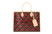 Louis Vuitton x Takashi Murakami Cherry OnTheGo, bordeaux, détaille rouge, vue de face