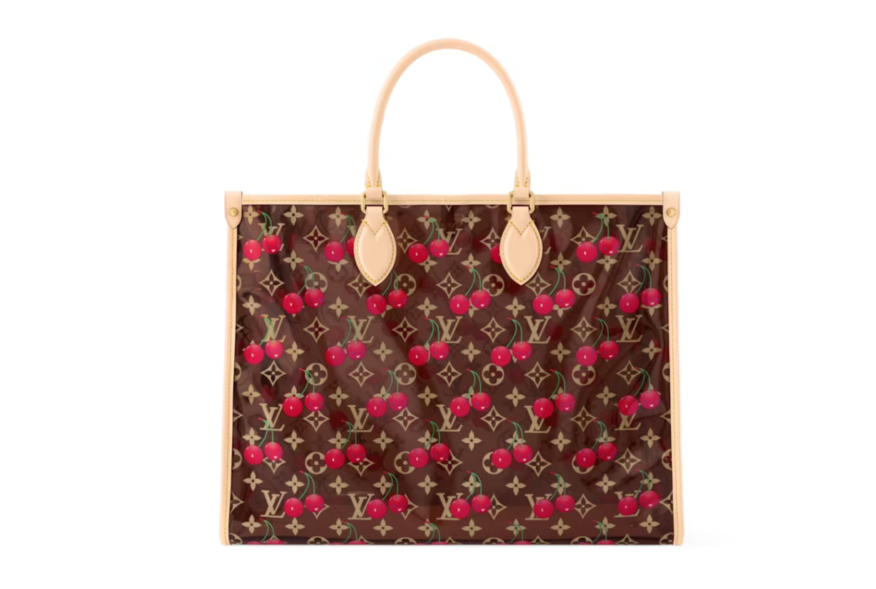 Louis Vuitton x Takashi Murakami Cherry OnTheGo, bordeaux, détaille rouge, vue de dos