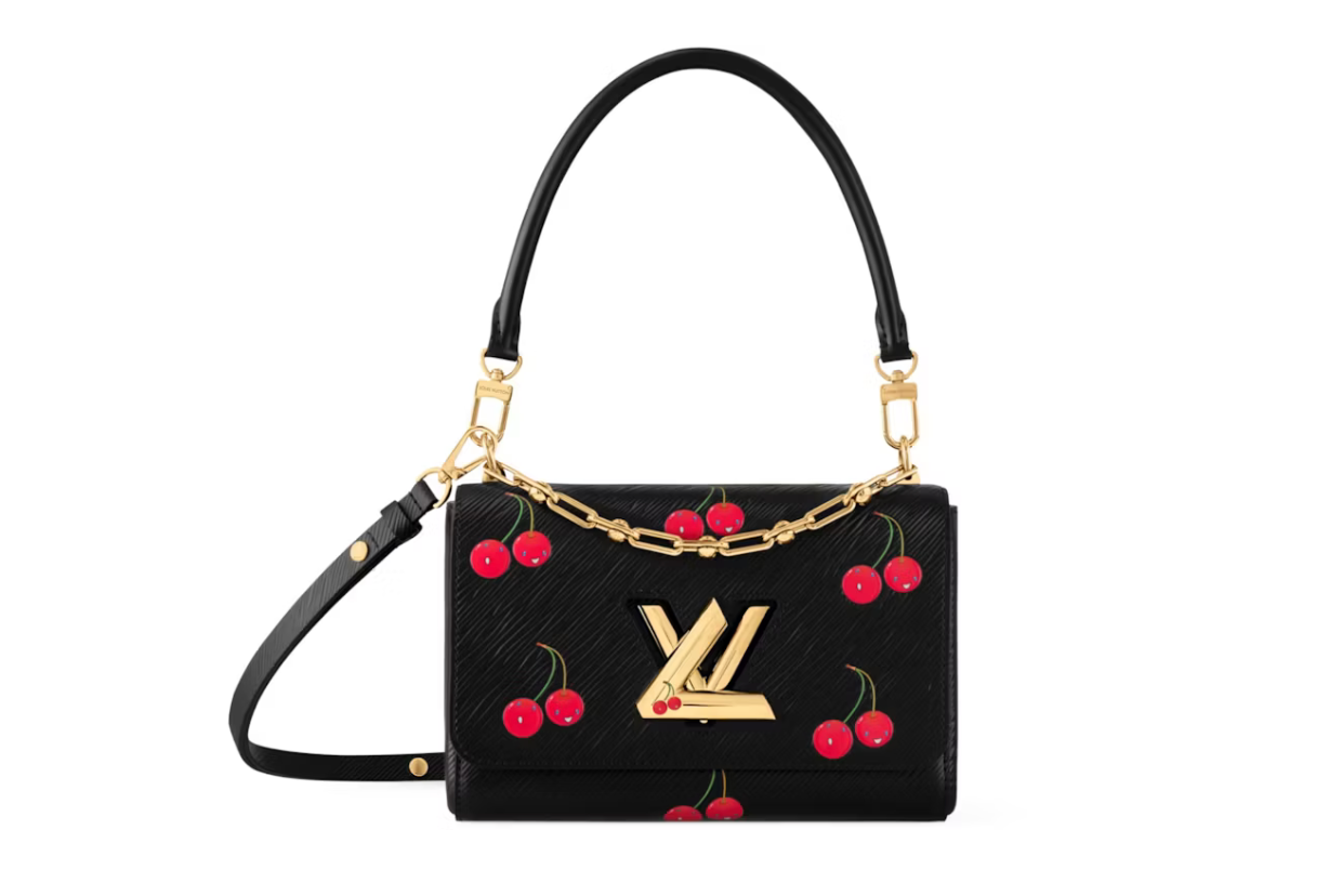 Louis Vuitton x Takashi Murakami Cherry Twist, noir, monogramme LV, vue de face