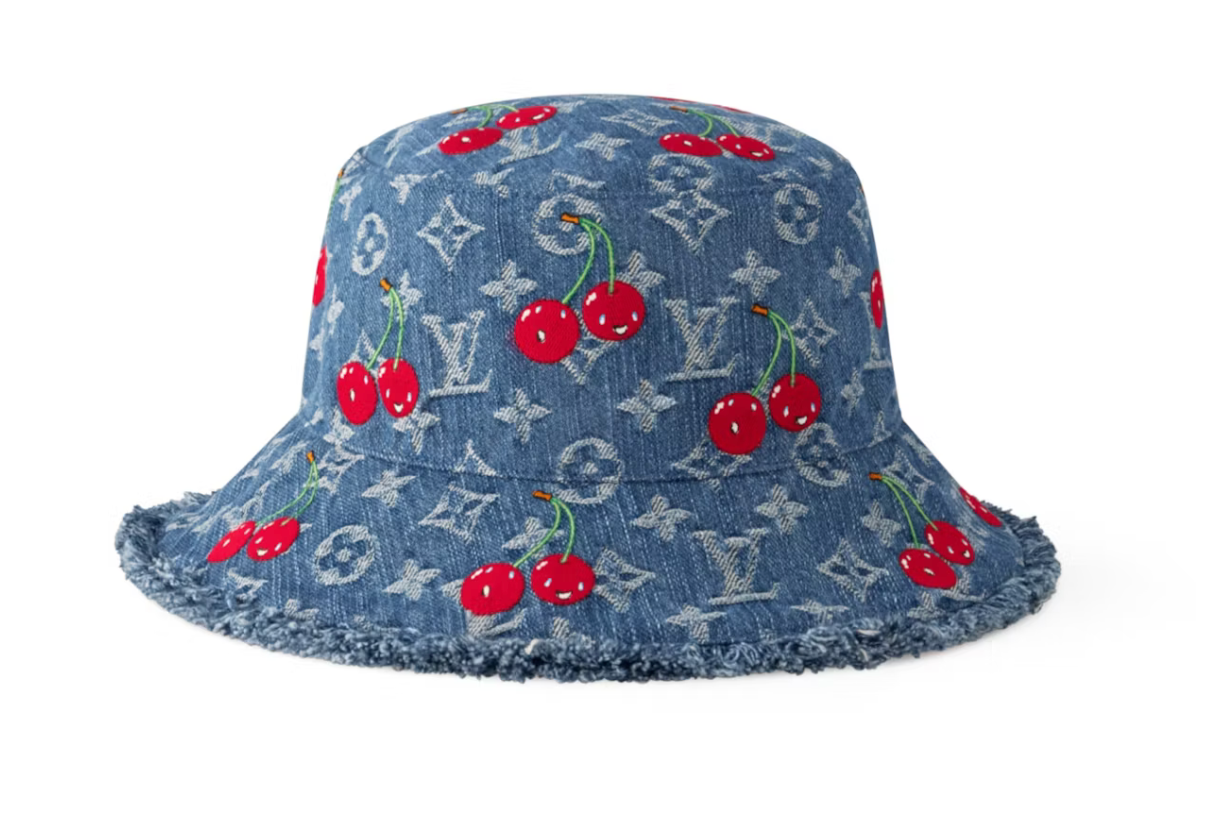 Louis Vuitton x Takashi Murakami Denim Cherry Bucket Hat