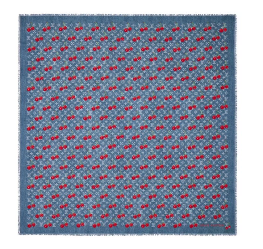 Louis Vuitton x Takashi Murakami Denim Cherry Shawl