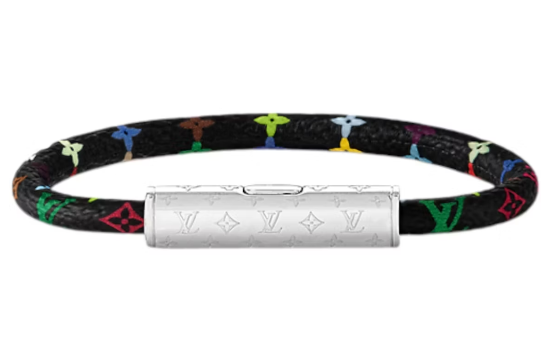 Louis Vuitton x Takashi Murakami LV Confidential Bracelet Noir Multicolore argent logo icône