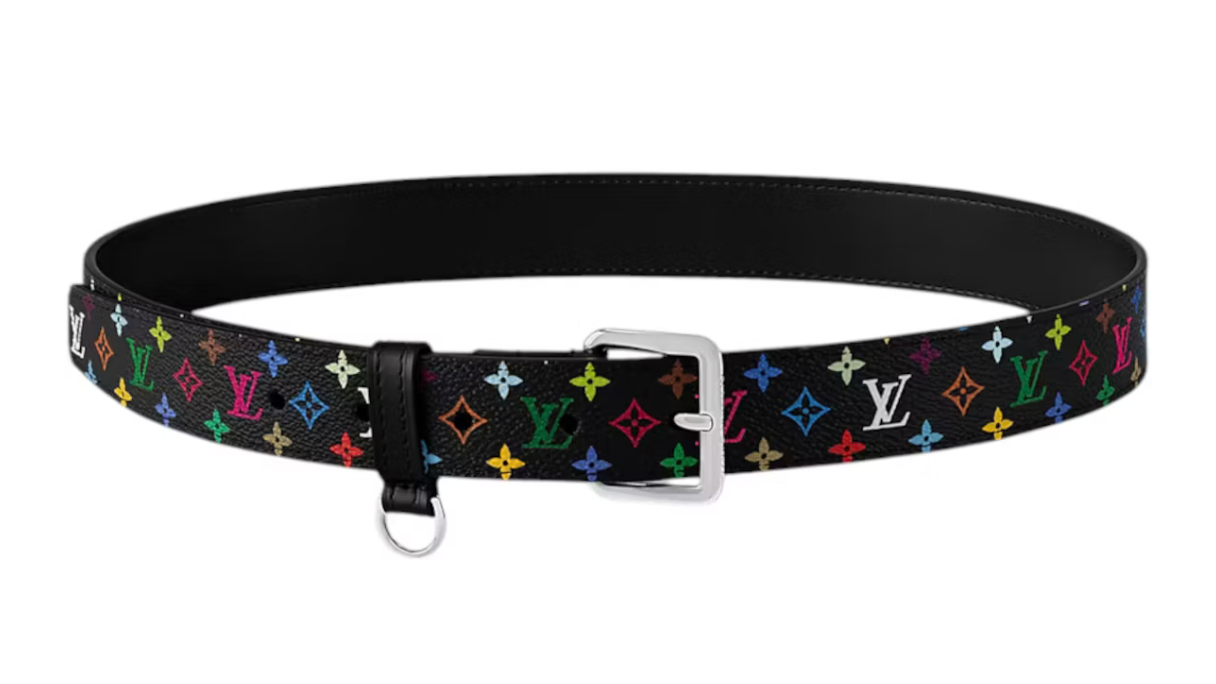 Louis Vuitton x Takashi Murakami LV D-Ring 30mm Belt Black Multicolored ceinture noir logo icone multicolors