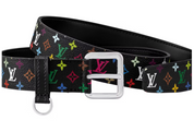 Louis Vuitton x Takashi Murakami LV D-Ring 30mm Belt Black Multicolored noir logo icône multicolors 