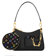 Louis Vuitton x Takashi Murakami Marellini sac à main dorée noir icône logo