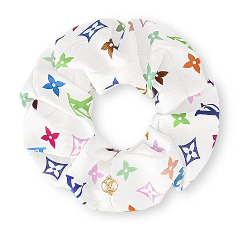 Louis Vuitton x Takashi Murakami Monogram Multicolor Chouchou blanc fleurs muliclors logo icône