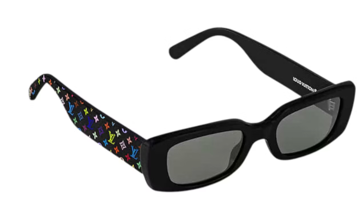Louis Vuitton x Takashi Murakami Multigram Cat Eye Sunglasses Black branche multicolors logo icône 