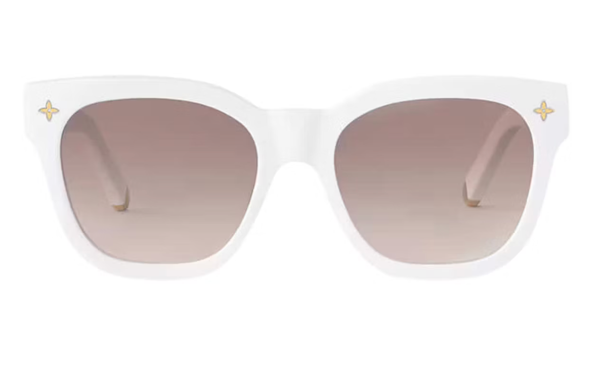 Louis Vuitton x Takashi Murakami My Monogram Multicolor Square Sunglasses White blanc multicolors or verre mat logo branche