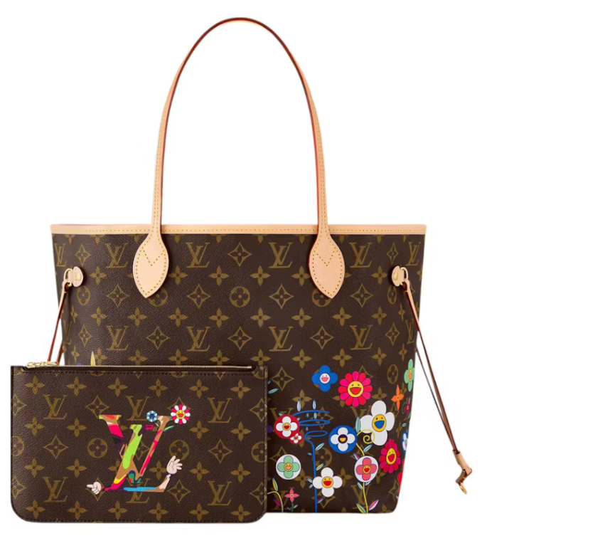 Louis Vuitton x Takashi Murakami Neverfull MM Superflat Monogram fleur icône logo
