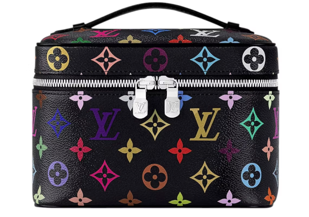 Louis Vuitton x Takashi Murakami Nice Mini Noir Multicolore zip argent multicolore noir logo icône