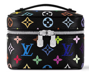 Louis Vuitton x Takashi Murakami Nice Nano zip argent logo noir icône multicolors