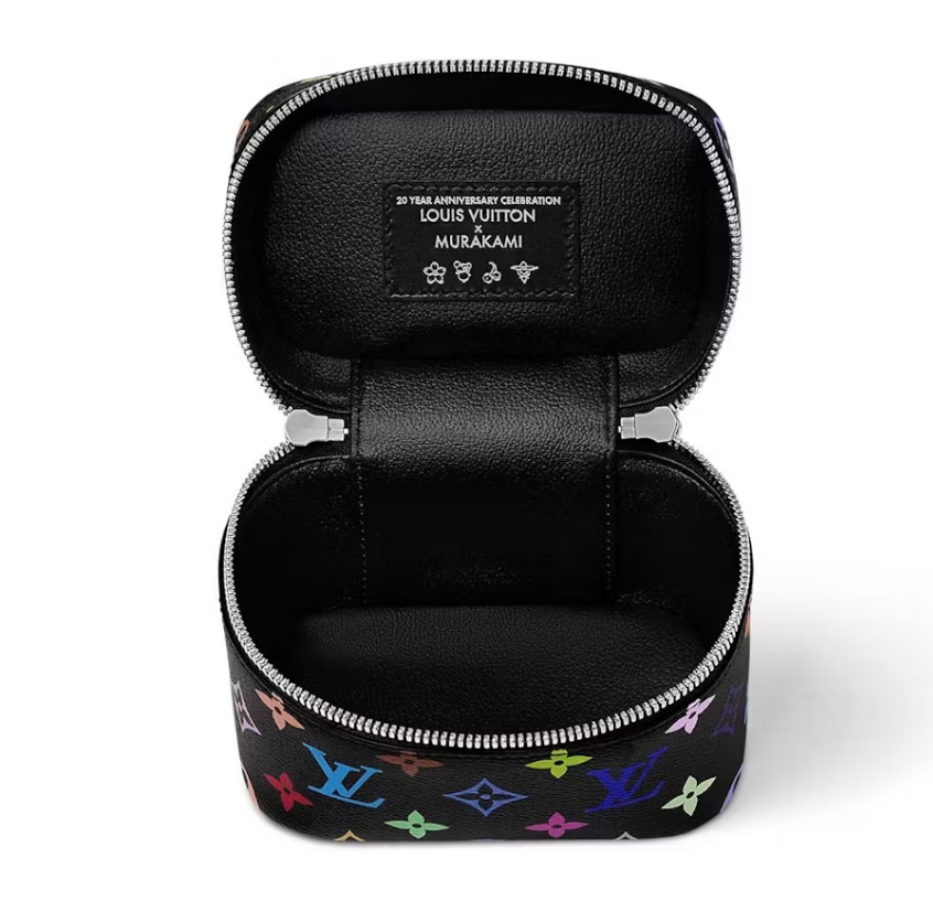Louis Vuitton x Takashi Murakami Nice Nano zip argent logo noir icône multicolors