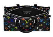 Louis Vuitton x Takashi Murakami OnTheGo East West Chain noir argent zip logo fleurs noir icône