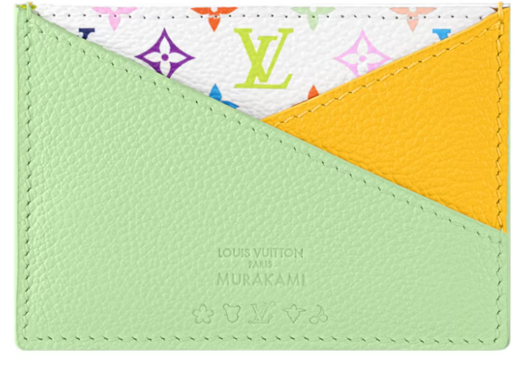 Louis Vuitton x Takashi Murakami Porte-cartes croisé Multicolore/Thé Vert/Jaune Gingko blanc jaune vert coloré