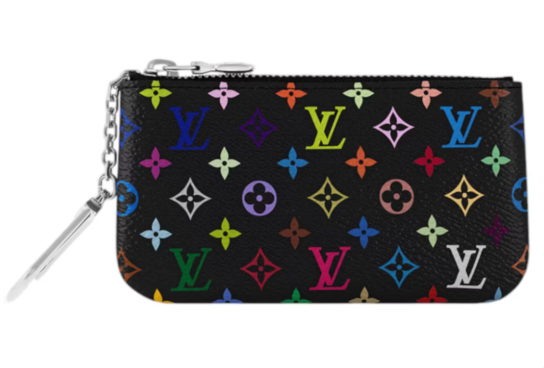 Louis Vuitton x Takashi Murakami Porte-clés Noir Multicolore zip argent 