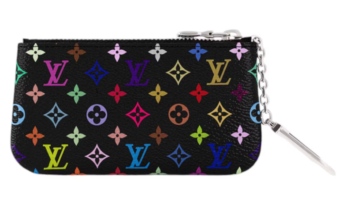 Louis Vuitton x Takashi Murakami Porte-clés Noir Multicolore zip argent 