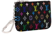 Louis Vuitton x Takashi Murakami Porte-clés Noir Multicolore zip argent 