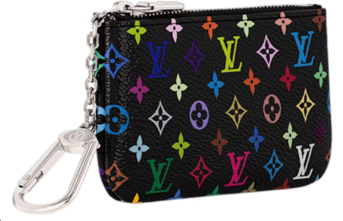 Louis Vuitton x Takashi Murakami Porte-clés Noir Multicolore zip argent 