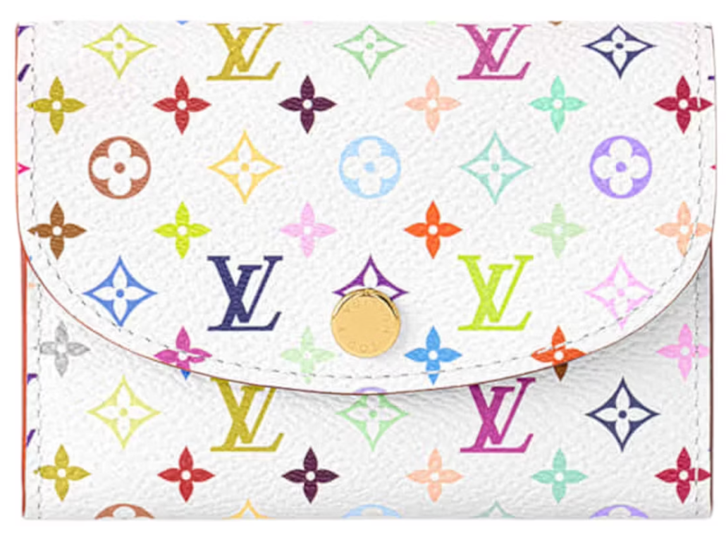 Louis Vuitton x Takashi Murakami Porte-monnaie Rosalie Blanc Multicolore blanc or