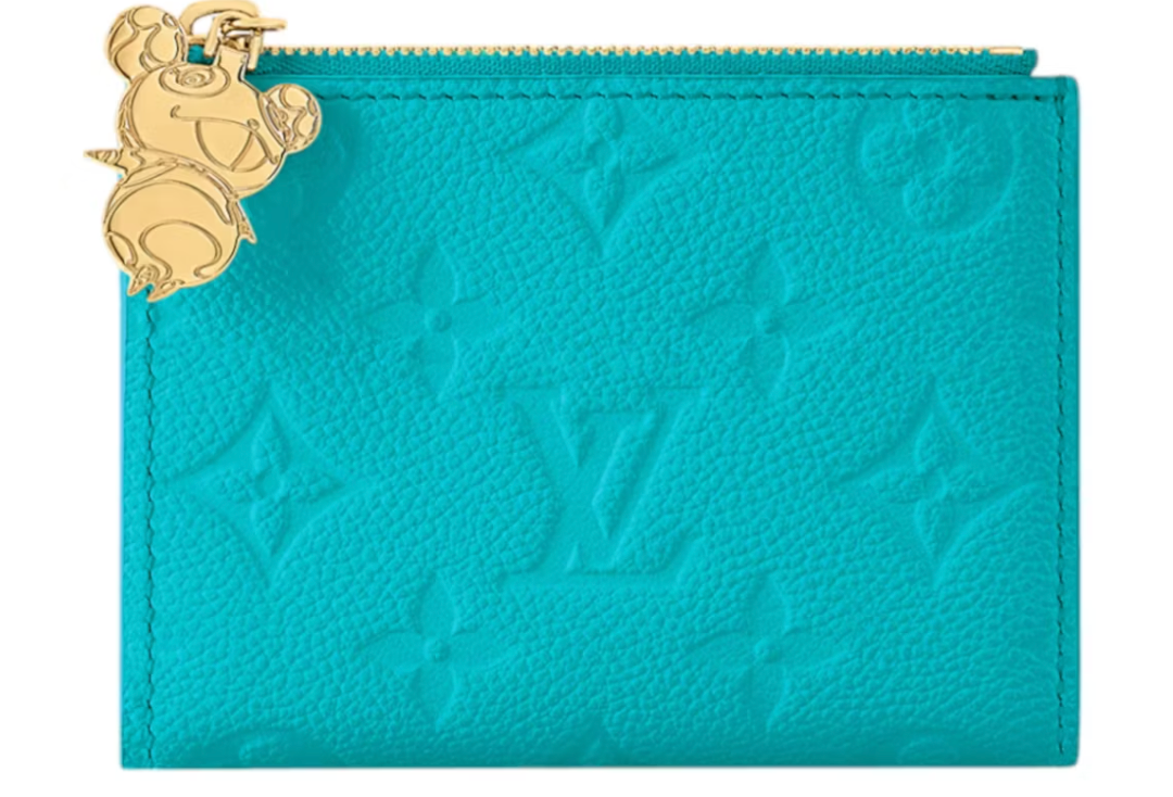 Louis Vuitton x Takashi Murakami Portefeuille Lisa Kabira Bleu or zip logo icône