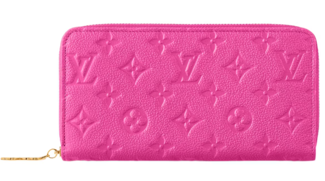 Louis Vuitton x Takashi Murakami Portefeuille Zippy Kawaii Rose logo icone rose vernis zip or