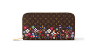 Louis Vuitton x Takashi Murakami Portefeuille Zippy Monogramme marron cuir fleurs 