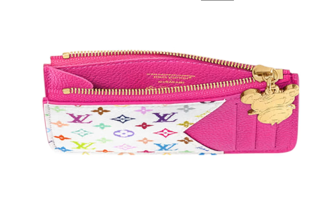 Louis Vuitton x Takashi Murakami Romy Card Holder Kawaii Rose/Blanc Multicolore rose panda zip or blanc multicolore
