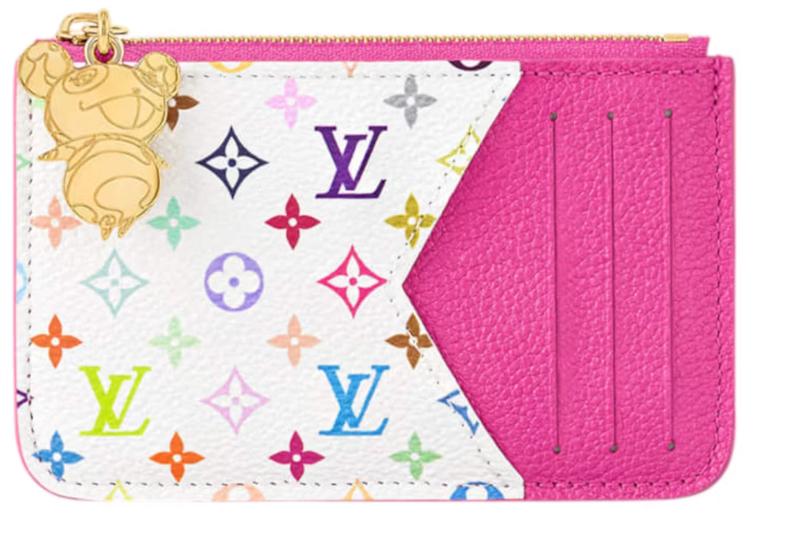 Louis Vuitton x Takashi Murakami Romy Card Holder Kawaii Rose/Blanc Multicolore rose panda zip or blanc multicolore