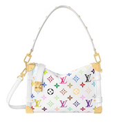 Louis Vuitton x Takashi Murakami Side Trunkb blanc logo couleurs fleurs lanière