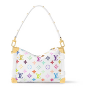 Louis Vuitton x Takashi Murakami Side Trunk logo fleurs blanc or lanière 