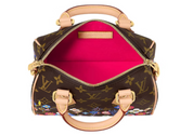Louis Vuitton x Takashi Murakami Speedy Bandouliere 20 Monogram intérieur rose zip or logo fleurs icône