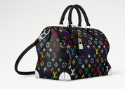 Louis Vuitton x Takashi Murakami Speedy Soft 30 Black Multicolored, sac noir en toile Monogram multicolore avec poignées en cuir et détails argentés.