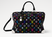 Louis Vuitton x Takashi Murakami Speedy Soft 30 Black Multicolored, sac noir en toile Monogram multicolore avec poignées en cuir et détails argentés.