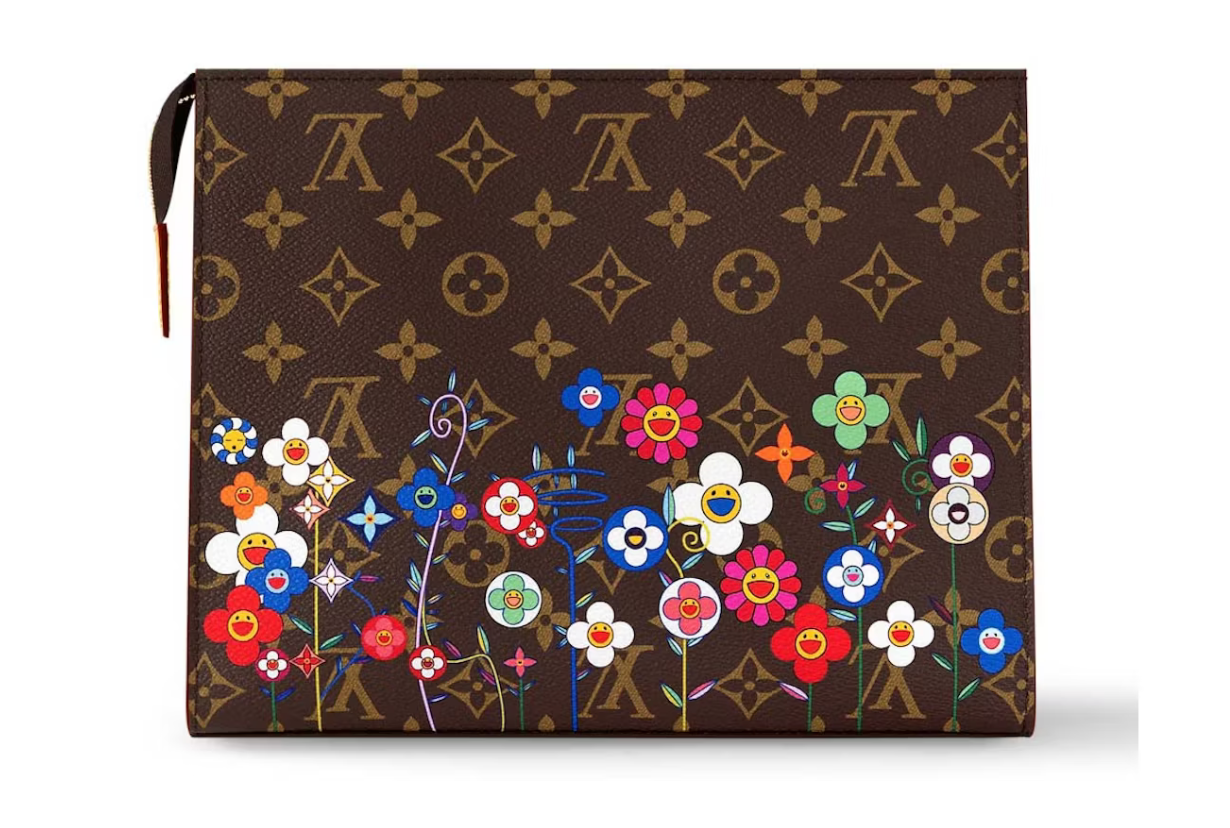 Pochette Louis Vuitton x Takashi Murakami Toiletry en toile monogram multicolore – édition collector