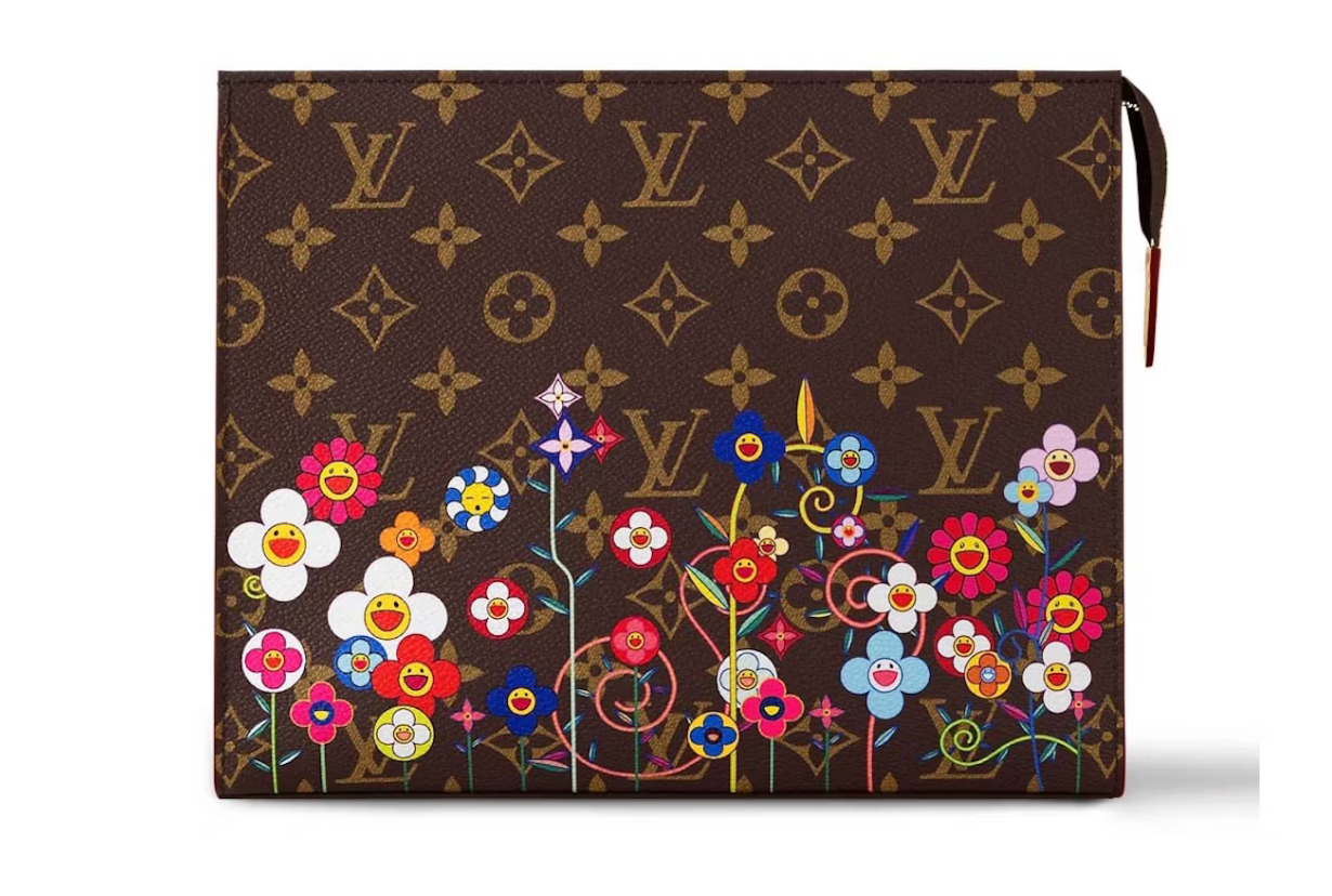 Pochette Louis Vuitton x Takashi Murakami Toiletry en toile monogram multicolore – édition collector