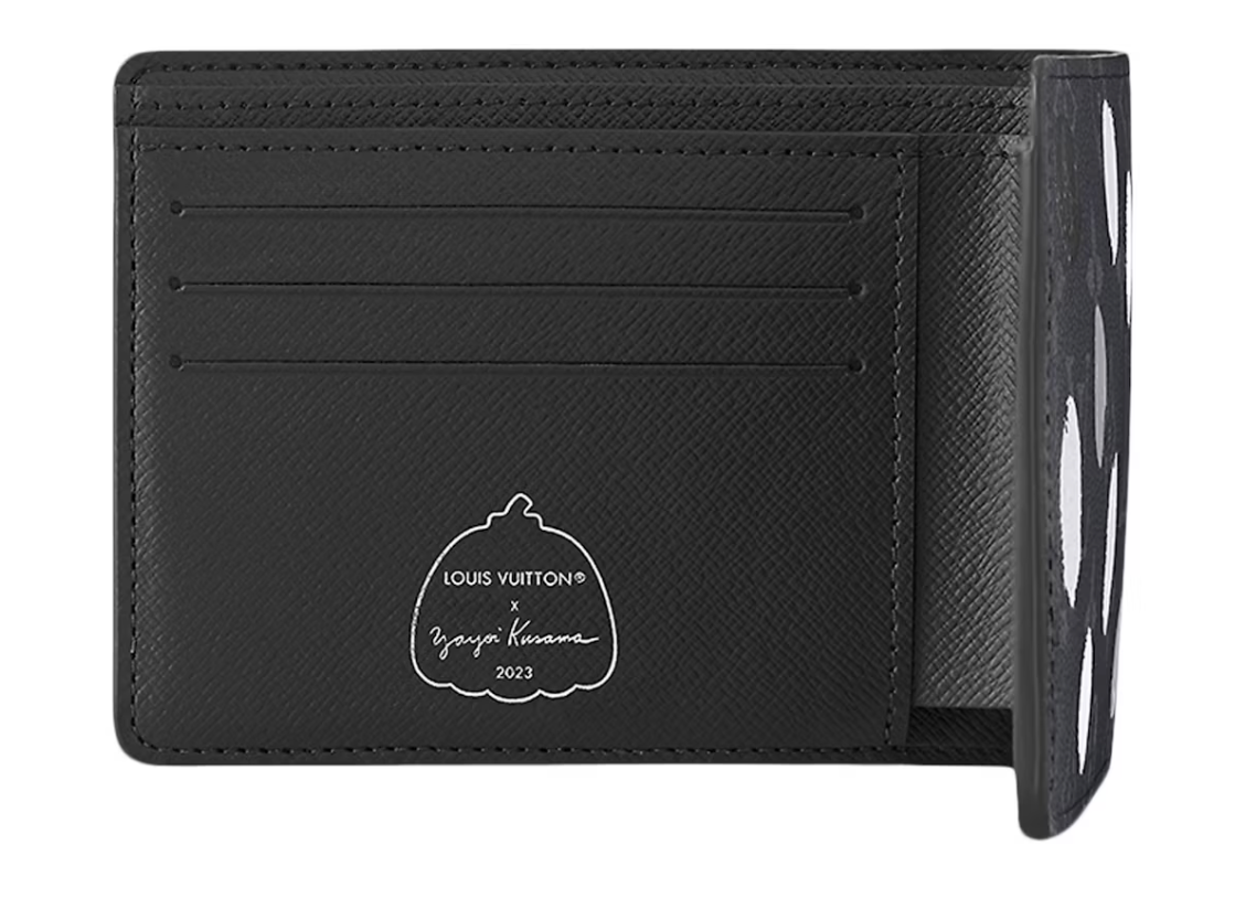 Louis Vuitton x Yayoi Kusama Multiple Wallet noir blanc tache gris