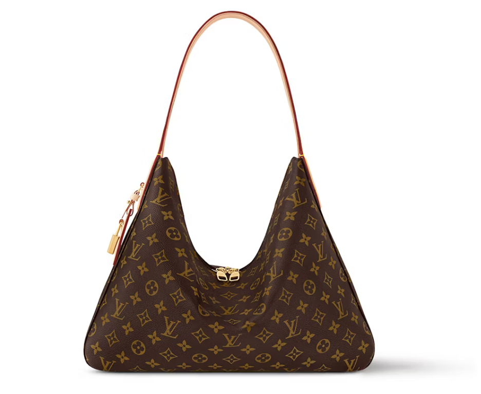 Louison Slouchy MM Monogram Vuitt sac marron or logo icône lv 