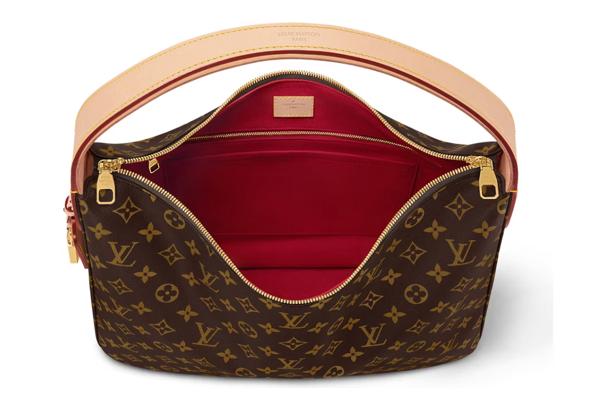Louison Slouchy MM Monogram Vuitt intérieur rouge or zip logo icône