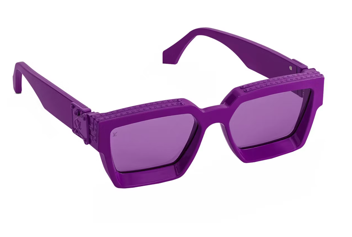 Lunettes de soleil Louis Vuitton 1.1 Millionaires Violet, vue du coté