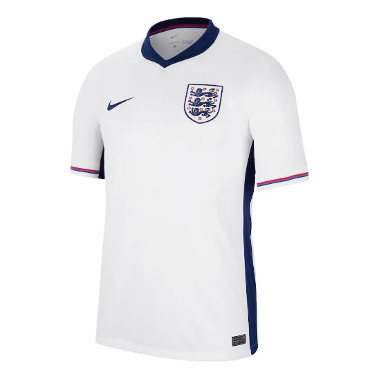 Nike England 2024/25 Home Fans Edition Jersey White/Old Blue, maillot domicile officiel des supporters de l'Angleterre en blanc et bleu avec technologie Nike Dri-FIT.