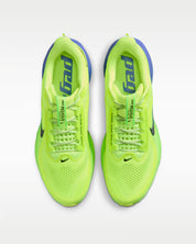 Nike Air Zoom Pegasus Premium Lime Blast Sapphire en mesh technique avec amorti ZoomX ReactX et Air Zoom visible intégrale. vue de dessus